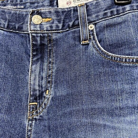 AG Adriano Goldschmied The Ex-Boyfriend Slim Jeans Ripped Knees Blue‎ Size 31R - Picture 3 of 9